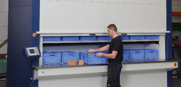 Lagerpaternoster Towermax Lagerpaternoster Towermax mit Anbindung an die RFID-Plantafel-Technologie von Weigang Neo