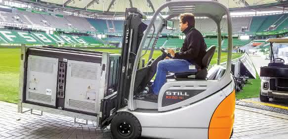 Stapler für die Bandenwerbung