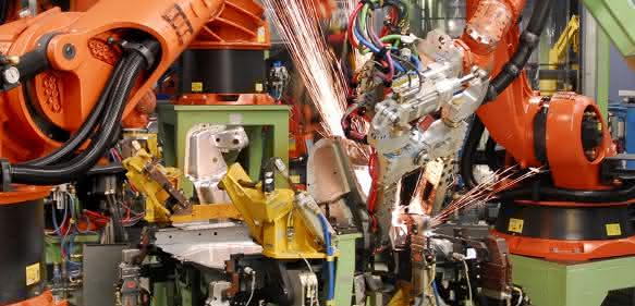 Schweißroboter Schweißroboter Automobilproduktion