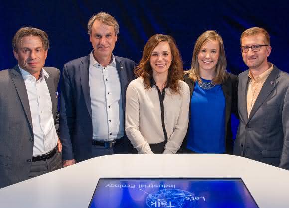 Filip Rosengren, John Holmberg, Stephanie Johansson, Lindsay Berg SKF Talkrunde Industrielle Ökologie