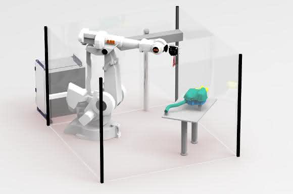 Messzelle Delcam Messzelle mit Roboter von Delcam auf der Control