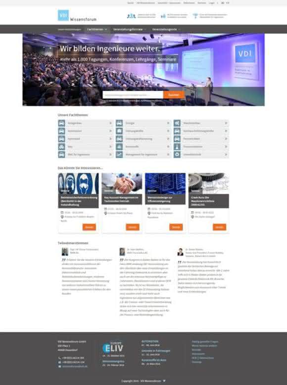 Internetauftritt des VDI Wissensforum