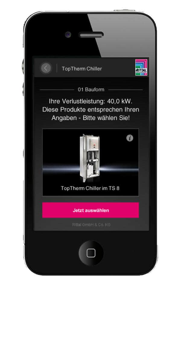 Rittal Chiller App Produktwahl