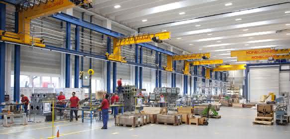 Konecranes Burckhardt Compression Krankonzept in Montagehalle
