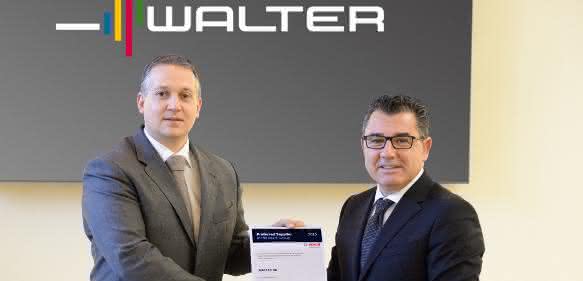 Übergabe des Bosch-Zertifikat "Preferred Supplier" an Mirko Merlo