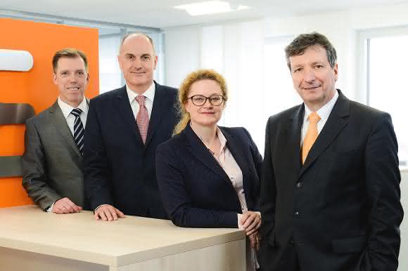 Harald Vogelsang, Volpert Briel, Elke Eckstein und Dr. Peter Köhler Vorstand der Weidmüller Gruppe