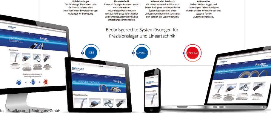 Präzisionslager und Lineartechnik: Rodriguez optimiert Website für mobile Endgeräte Präzisionslager und Lineartechnik: Rodriguez optimiert Website für mobile Endgeräte