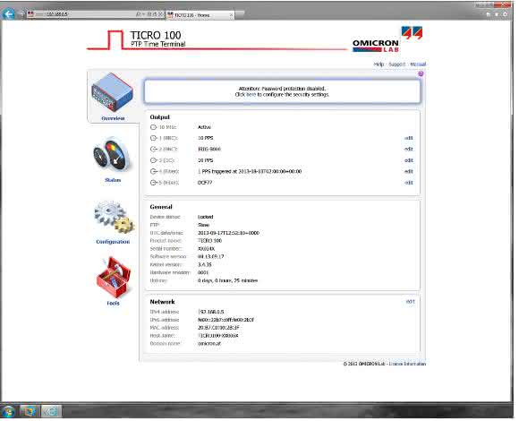 Ticro 100 Webinterface Ticro 100 Webinterface