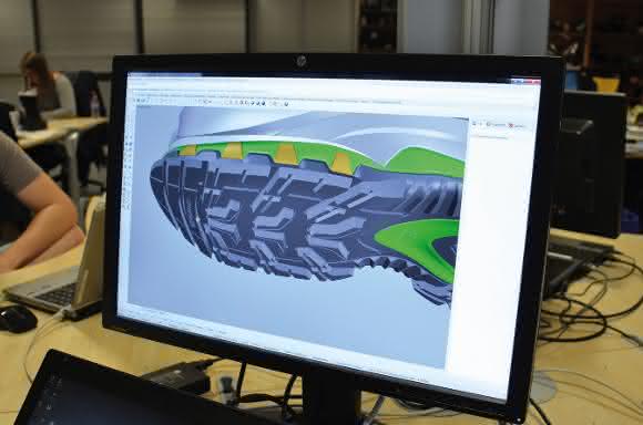 Konstruktion Schuhsohle Salomon druckt intern