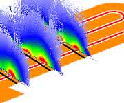 Durch Messungen der Spinänderung von Atomen oder Elektronen lassen sich Mikrowellenfelder genauestens abbilden. (Bild: Universität Basel, Departement Physik) Durch Messungen der Spinänderung von Atomen oder Elektronen lassen sich Mikrowellenfelder genauestens abbilden. (Bild: Universität Basel, Departement Physik)