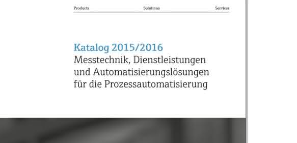 Endress+Hauser Produktportfolio: Katalog 2015/2016