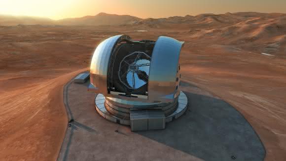 Riesenteleskop in der Wüste Atacamas. (Copyright: ESO/L. Calçada)