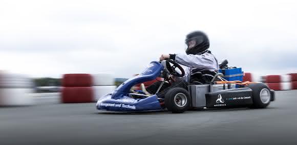Tim Fellendorf im E-Kart E-Kart von Wittenstein