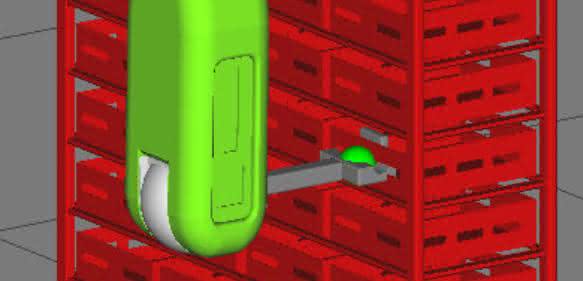 Roboter CR-35iA zeigt Handlings-Einsatz in einer Intralogistik-Applikation Kollaborative Roboter CR-35iA übernimmt das Handling in der Logistik