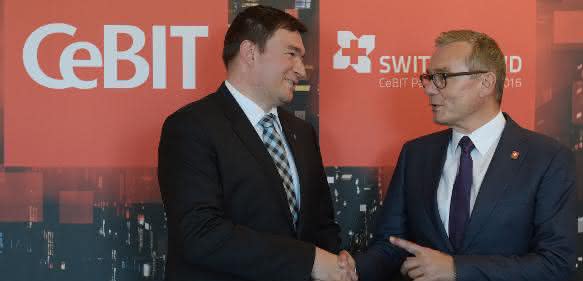 Vertragsunterzeichnung zum CeBIT-Partnerland Schweiz 2016