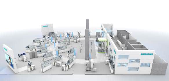 Siemens Messestand auf der Achema Siemens zeigtLösungen für die Prozessindustrie
