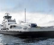 Elektrische Autofähre Ampere Stavanger auf dem Sognefjord Die weltweit erste elektrische Auto- und Passagierfähre