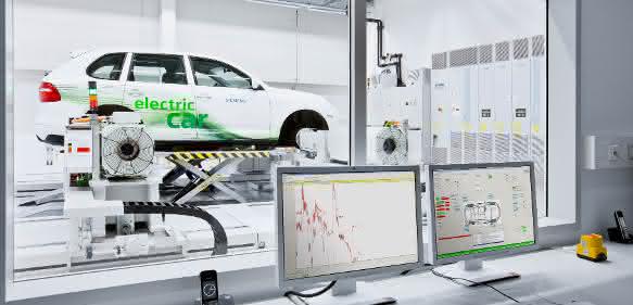 Siemens-Prüfstand am Standort Erlangen Siemens-Prüfstand Business Unit eCar Powertrain Systems