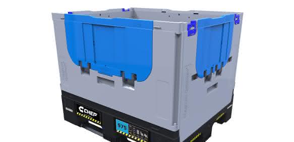 Mehr Nutzlast: Der neue Chep-Faltcontainer ist nicht nur effizienter sondern auch stärker. Er trägt jetzt 650 Kilogramm. (Foto: Chep)
