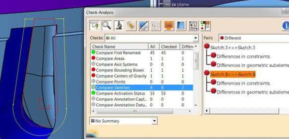 Revisionsmanagement: Modellunterschiede in Catia und JT kontrollieren