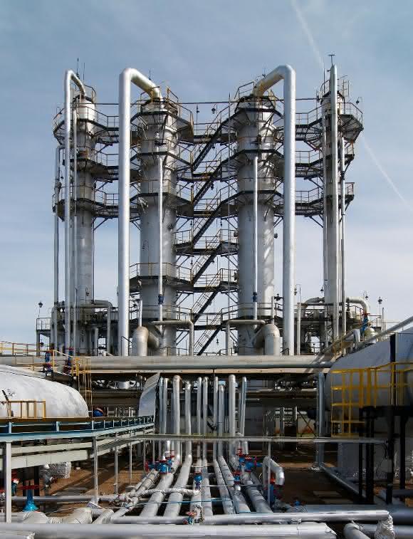 Evonik Industries: Industrielle Gasanlage, in der CAPLUS® zur Sauergaswäsche verwendet wird