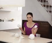 Frau mit LED-Lampen Frau mit LED-Lampen