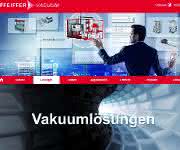 Die neue Vakuumlösungsseite präsentiert das Portfolio von Pfeiffer Vacuum in einer innovativen Erlebniswelt. Die neue Vakuumlösungsseite präsentiert das Portfolio von Pfeiffer Vacuum in einer innovativen Erlebniswelt.