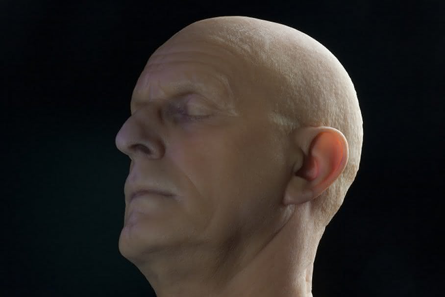 Männerkopf - 3D-Farbdruck