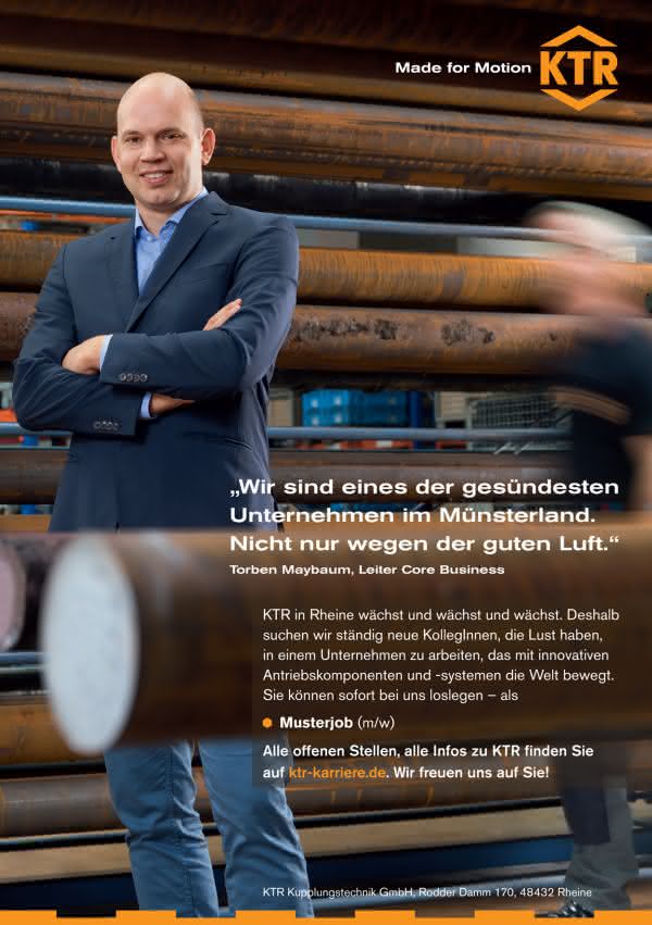 Motiv Stellenanzeige KTR Kupplungstechnik Motiv Stellenanzeige KTR Kupplungstechnik