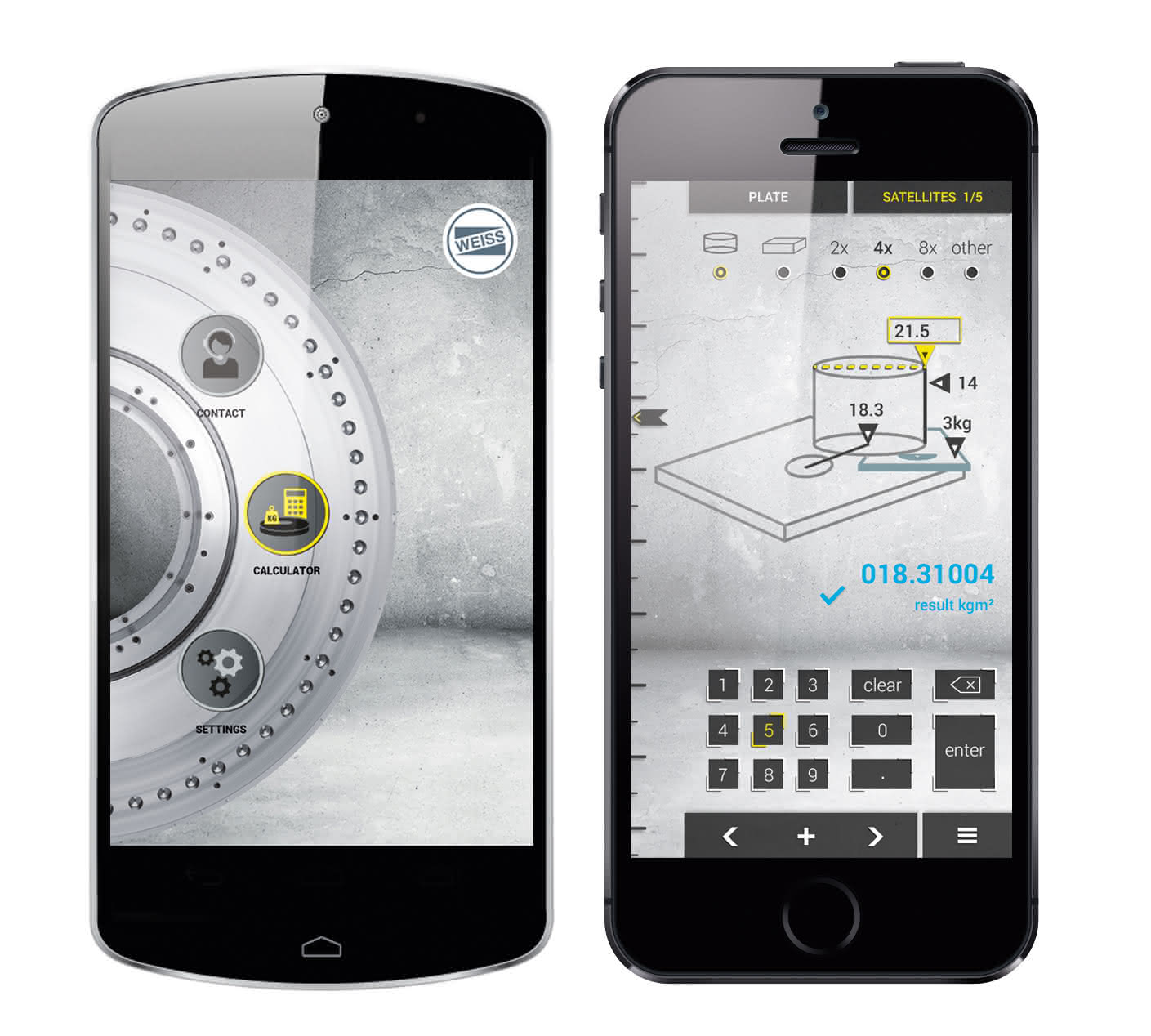 Weiss mit neuer App: Inertialmoment vom Mobile