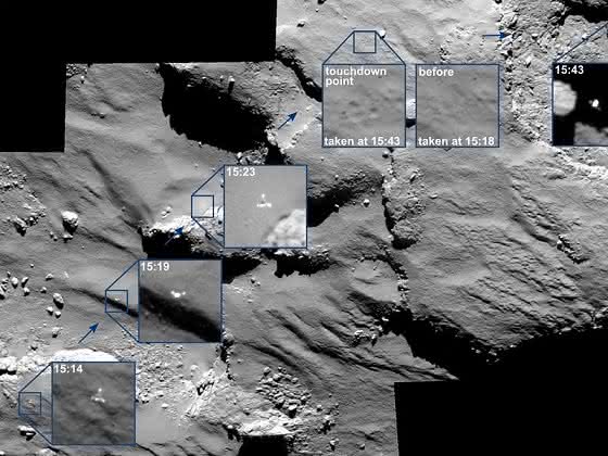 Oberfläche des Kometen 67P/Churyumov-Gerasimenko