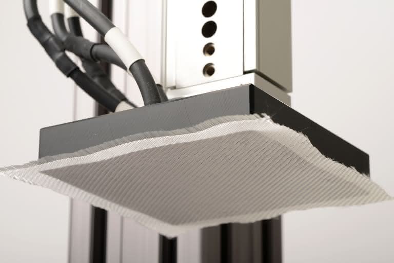 Form-Flexibles Greifsystem für die Leichtbauproduktion: Elektrostatisch nach der Stoffbahn greifen Form-Flexibles Greifsystem für die Leichtbauproduktion: Elektrostatisch nach der Stoffbahn greifen