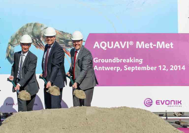 Evonik Industries:  Baubeginn für Anlage zur Produktion von AQUAVI® Met-Met in Antwerpen