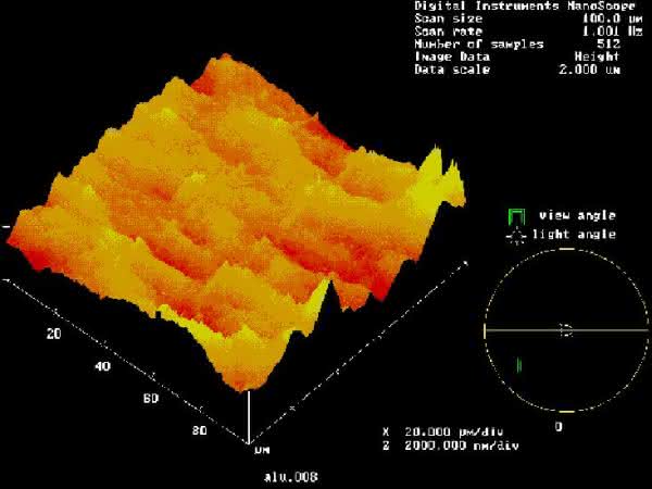 Mikroskopische Aufnahme der Oberfläche eines Stahlbleches Max-Planck-Institut für Eisenforschung fragt....: Wie kann man die Reibung zweier Oberflächen beeinflussen?