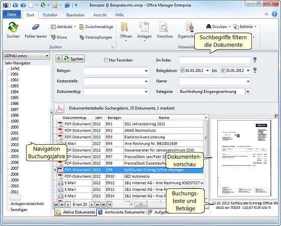Dokumentenmanagement und -archivierung: E-Mail mit elektronischer Rechnung archivieren Dokumentenmanagement und -archivierung: E-Mail mit elektronischer Rechnung archivieren
