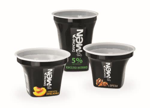 Verpackungsdesign: Joghurt-Becher mit Sleeve "for men"