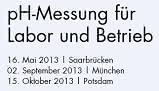 Klinkner & Partner Seminar: pH-Messung für Labor und Betrieb Klinkner & Partner Seminar: pH-Messung für Labor und Betrieb
