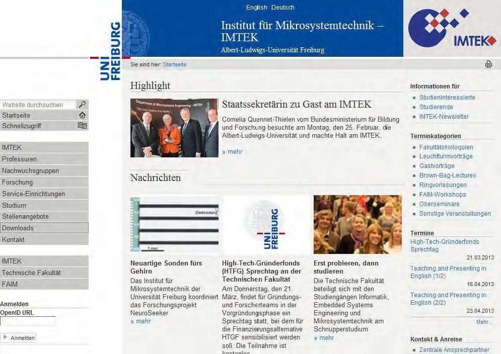 Die Internet-Adresse des Monats (März): Mikrofluidik und Mikrosystemtechnik im Internet