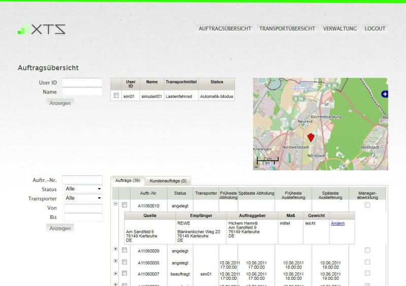 IT- Einsatz-Disposition und Transportsteuerung in der City: Kuriere - gesteuert aus der Wolke IT- Einsatz-Disposition und Transportsteuerung in der City: Kuriere - gesteuert aus der Wolke
