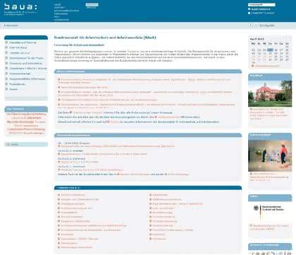 Internet-Schaufenster: BUNDESANSTALT FÜR ARBEITSSCHUTZ UND ARBEITSMEDIZIN (BAuA)