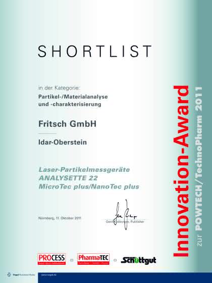 News: Der 4. Innovation-Award für FRITSCH