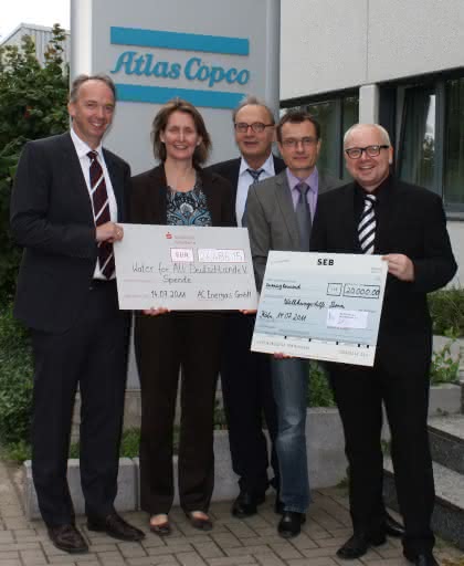 Wirtschaft + Unternehmen: Atlas-Copco: Spenden für sauberes Trinkwasser Wirtschaft + Unternehmen: Atlas-Copco: Spenden für sauberes Trinkwasser