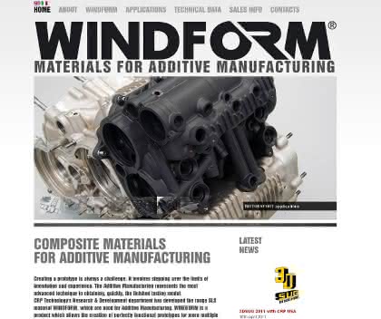 Wirtschaft + Unternehmen: SLS-Werkstoffe: Neugestaltete Website für Windform-Komposit-Materialien Wirtschaft + Unternehmen: SLS-Werkstoffe: Neugestaltete Website für Windform-Komposit-Materialien