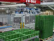 Wirtschaft + Unternehmen: Roboter packt Kisten auftragsbezogen