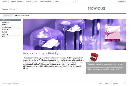 News: Heraeus Noblelight hat seinen Internetauftritt erneuert