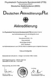 In Kasten zu Vakuum: DKD-Kalibrierung für Vakuummessgeräte