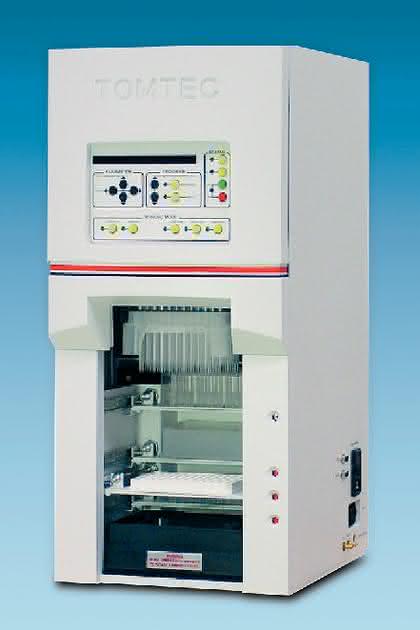 96-Kanal-Pipettierroboter TOMTEC QUADRA Tower: Dieser kompakte  96-Kanal-Pipettierroboter…