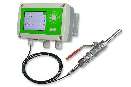 EE360 Messumformer mit IP65 Polycarbonatgehäuse und Messfühler mit Kugelhahn