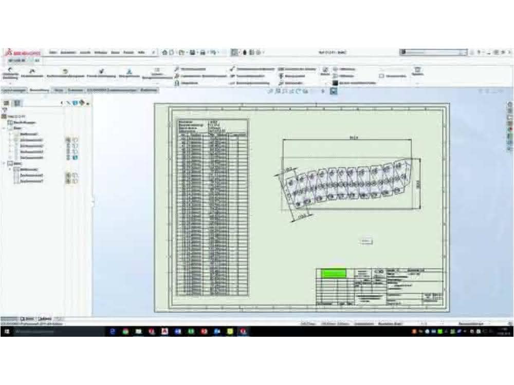 Workshop drawings containing complete bending tables Workshop drawings