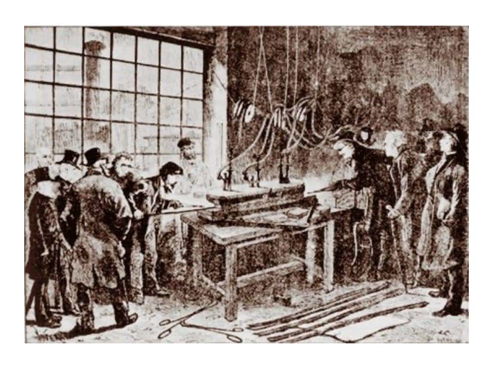 Ein neuer Maßstab entsteht: Guss der internationalen Urmeter in Paris 1874.